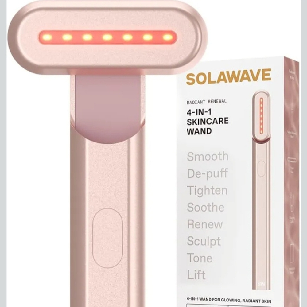 Solawave 4-in-1 Skincare wand beauty device in Rose Gold
